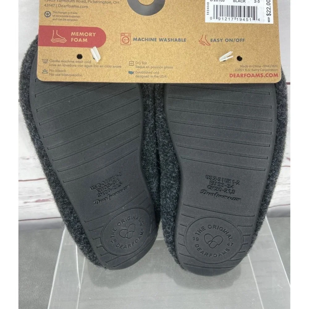 Dearfoams Boys Girls Plaid Multi Fab Moccasins‎ Slippers 11/12